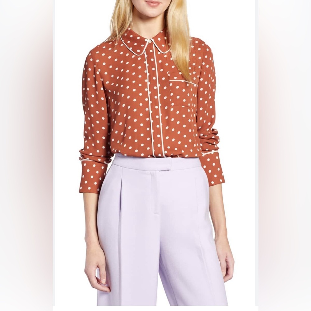 NWT Halogen x Atlantic-Pacific button down shirt